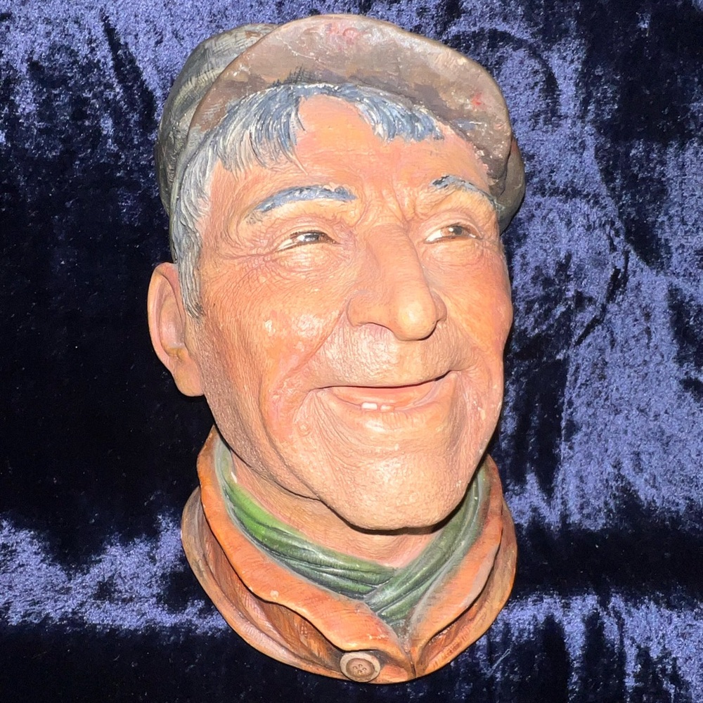 Vintage Head Wall Bust Tinker Legend Products 1984 Sculpture England Chalkware